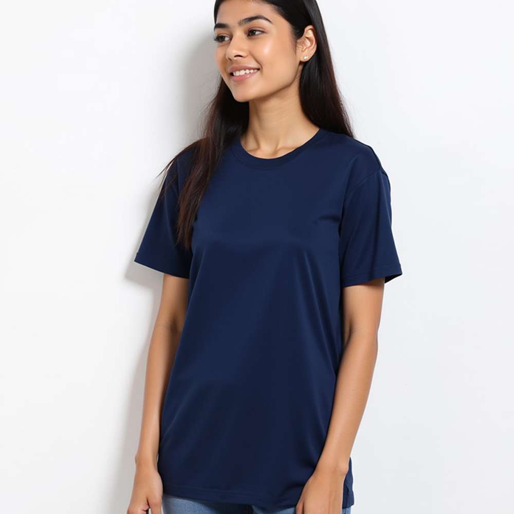 Navy Blue- Solid Unisex Round Neck T-shirt