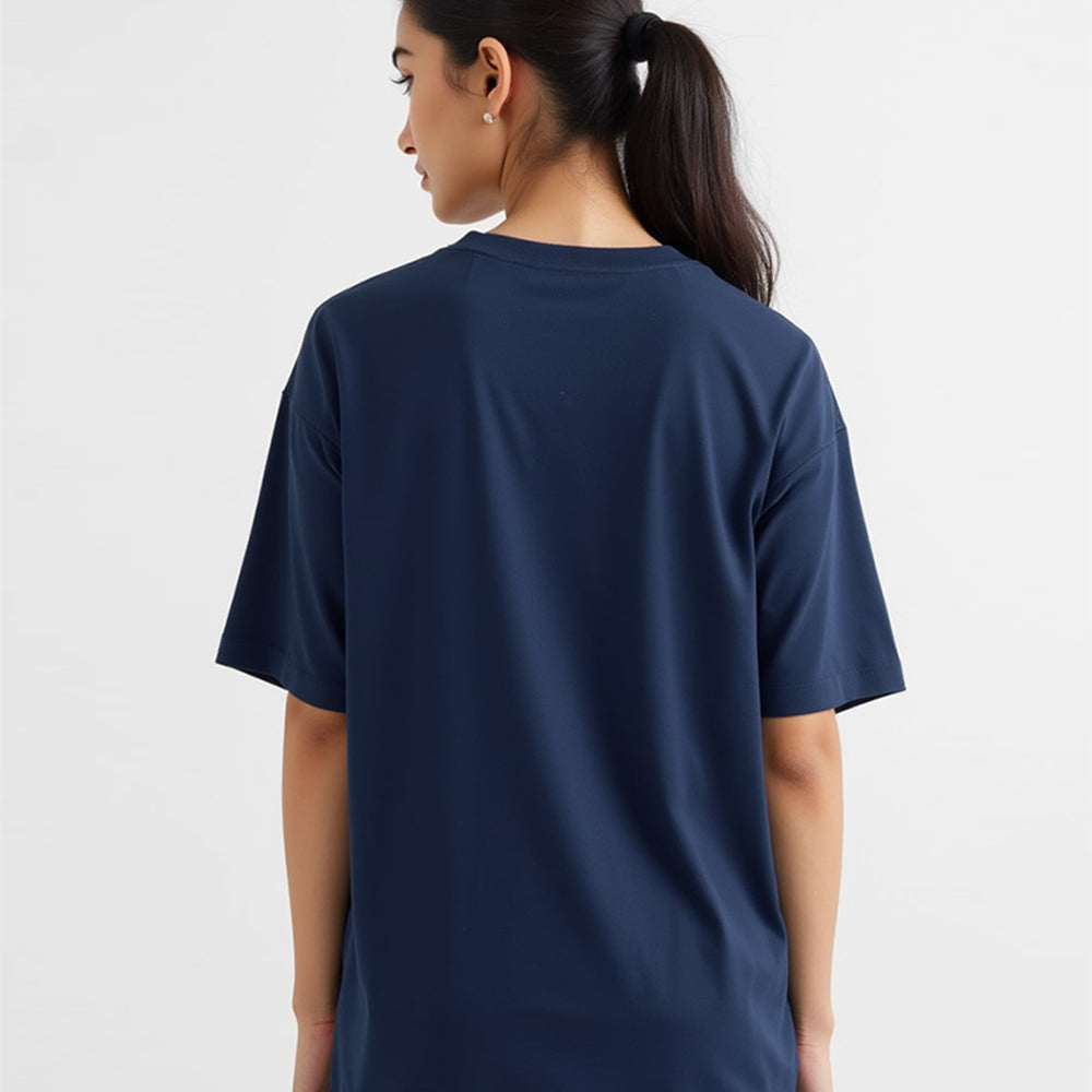 Navy Blue- Solid Unisex Round Neck T-shirt