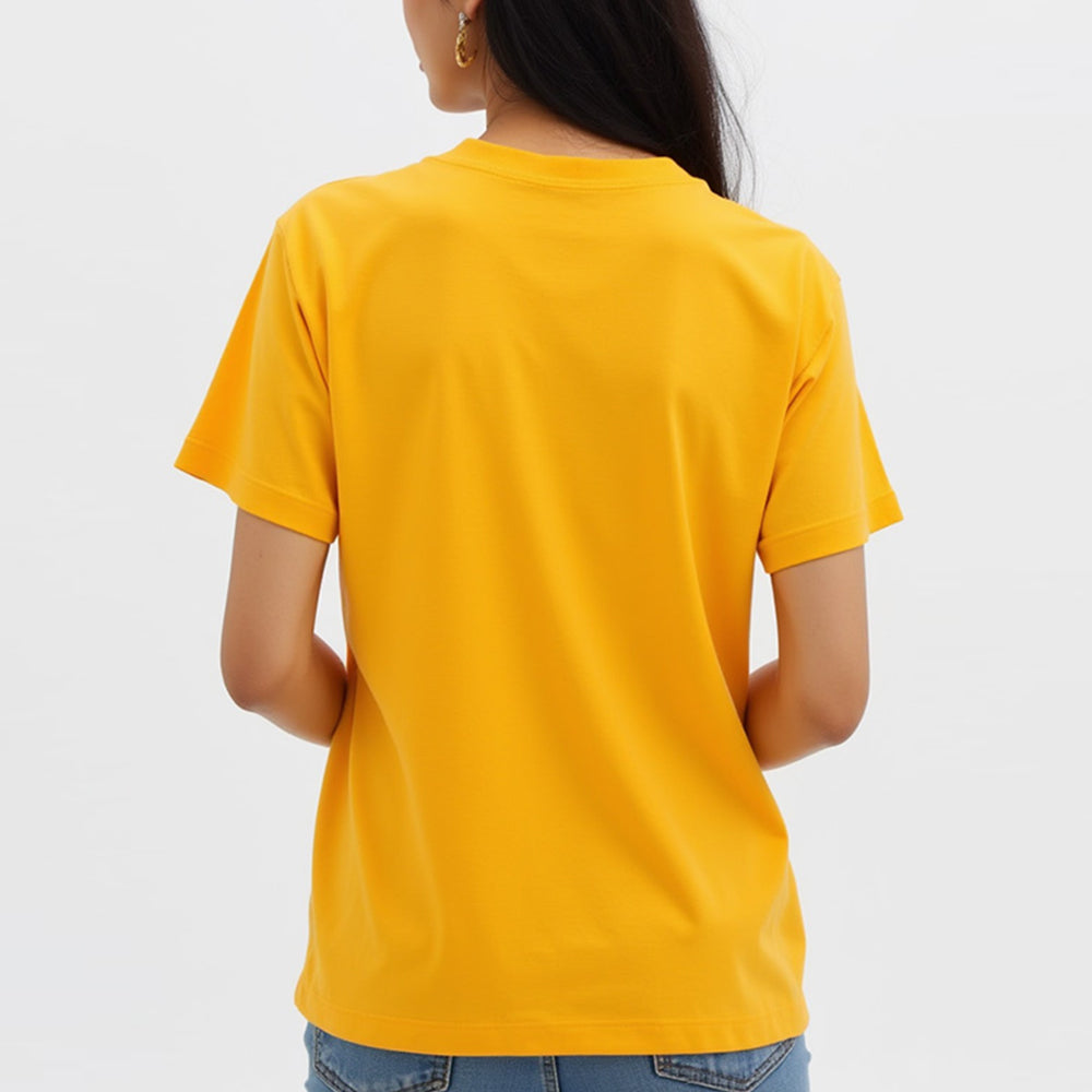 Mustard Yellow- Solid Unisex Round Neck T-shirt