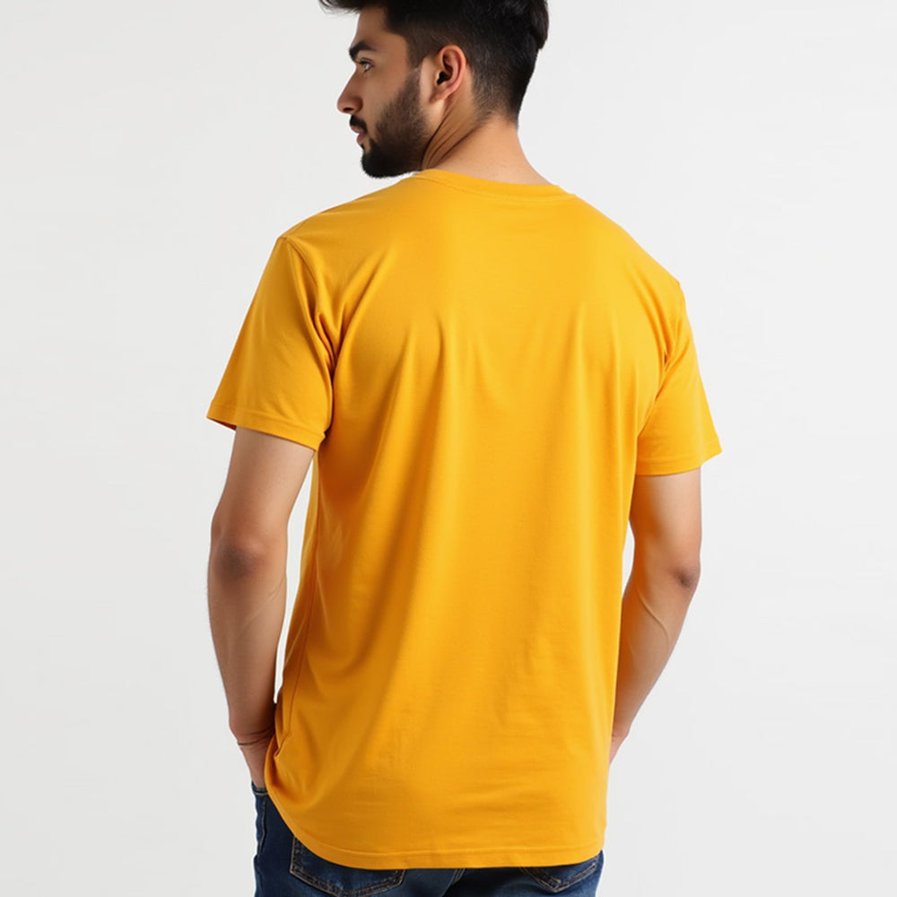 Mustard Yellow- Solid Unisex Round Neck T-shirt