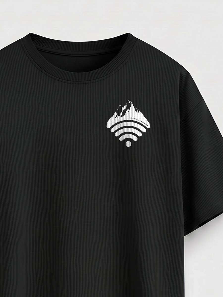Mountain Network- Black Oversized Travel Tshirt