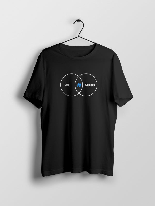 Art Meets Science- Black Round Neck UI UX T-shirt