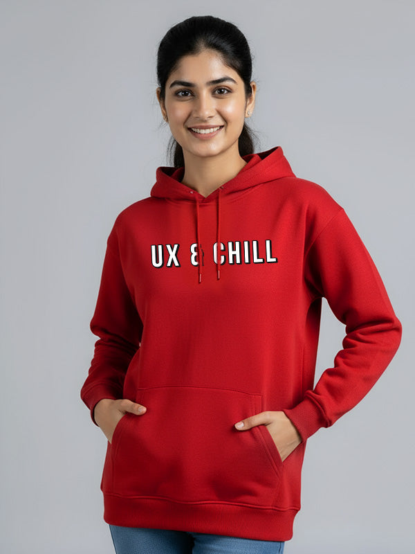UX & Chill- Red UI UX Hoodie
