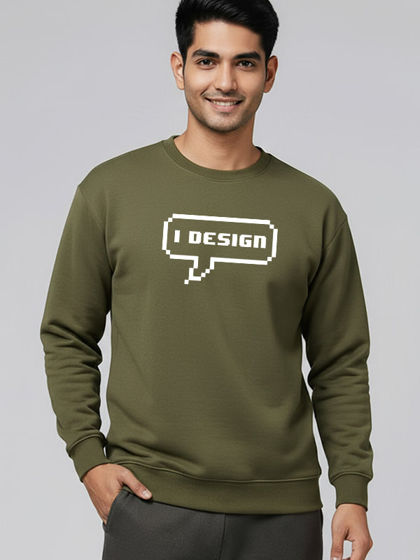 I Design- Olive Green UI UX Sweatshirt