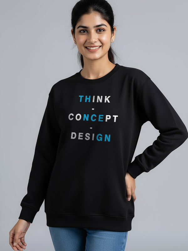 Think Concept Design- Black UI UX Sweatshirt