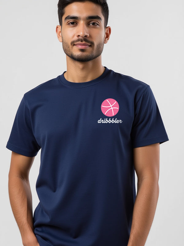 Dribbler- Navy Blue Round Neck UI UX T-shirt
