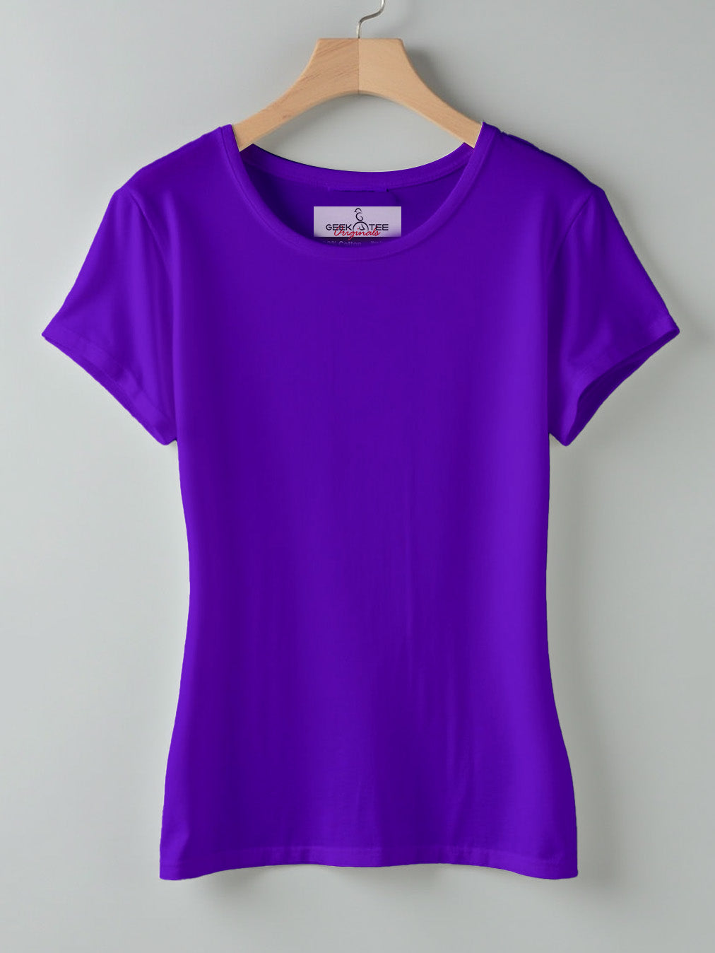 Purple- Solid Women's Round Neck T-shirt
