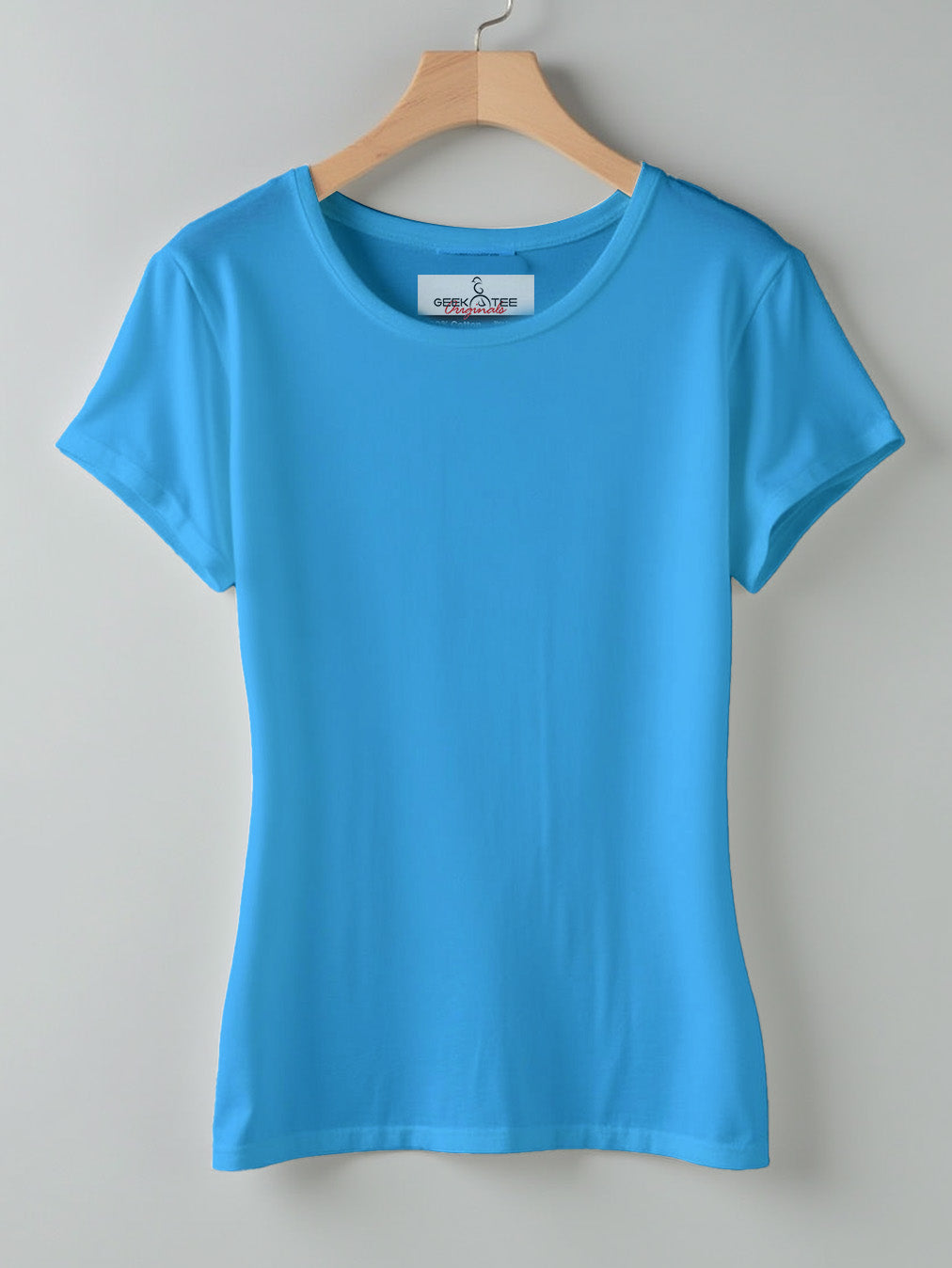 Sky Blue- Solid Women's Round Neck T-shirt