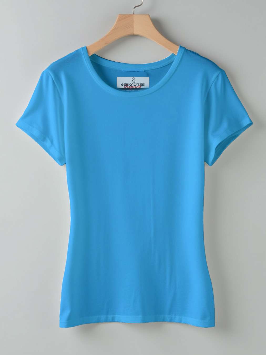 Sky Blue- Solid Women's Round Neck T-shirt