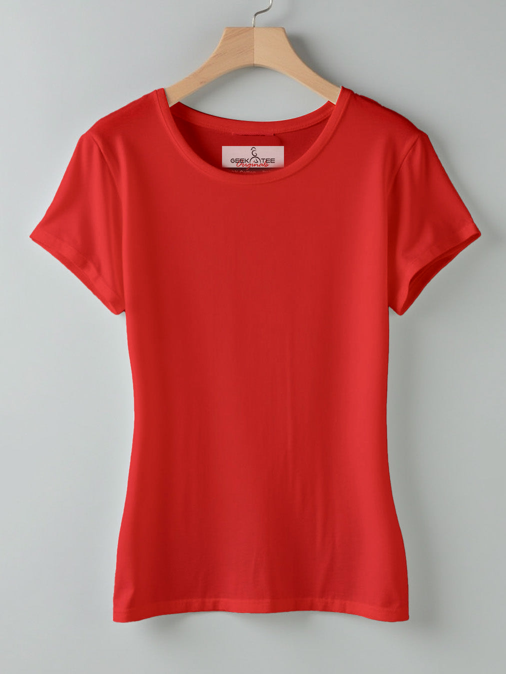 Red- Solid Women's Round Neck T-shirt