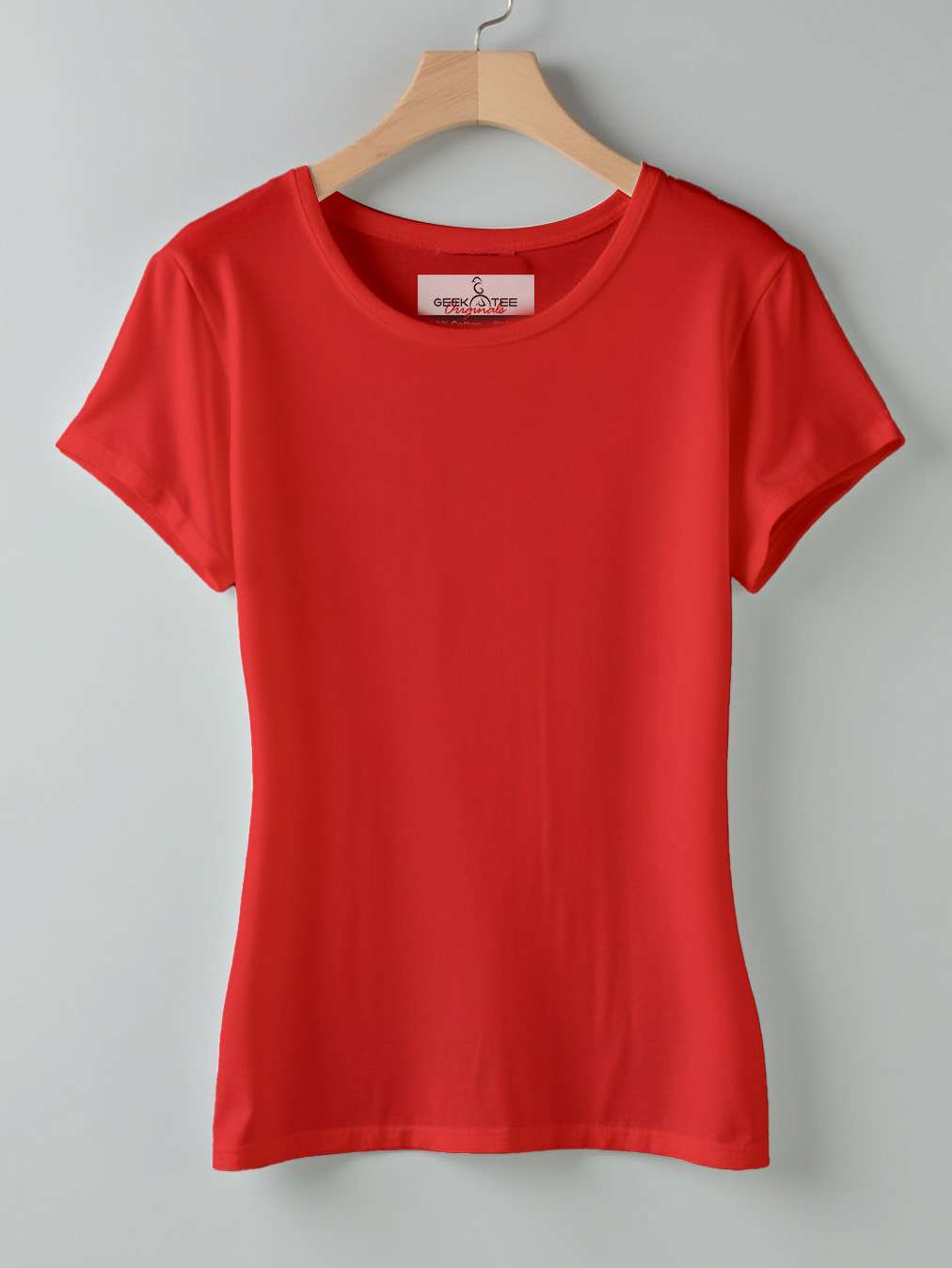 Red- Solid Women's Round Neck T-shirt