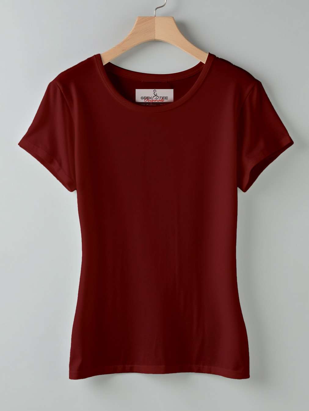 Maroon- Solid Women's Round Neck T-shirt