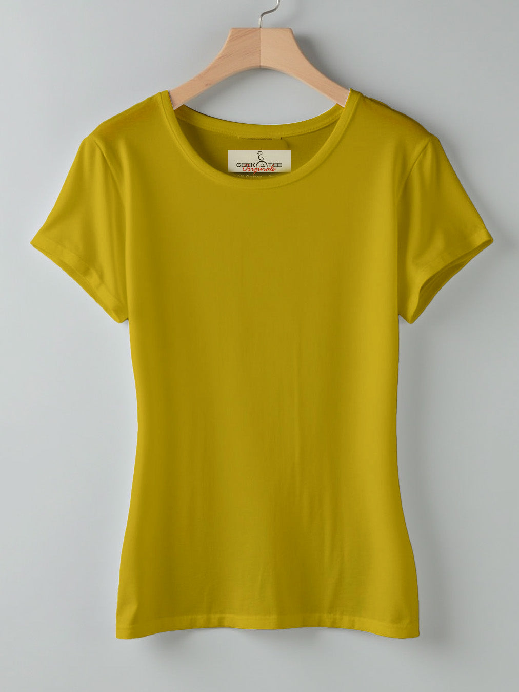 Mustard Yellow- Solid Women's Round Neck T-shirt