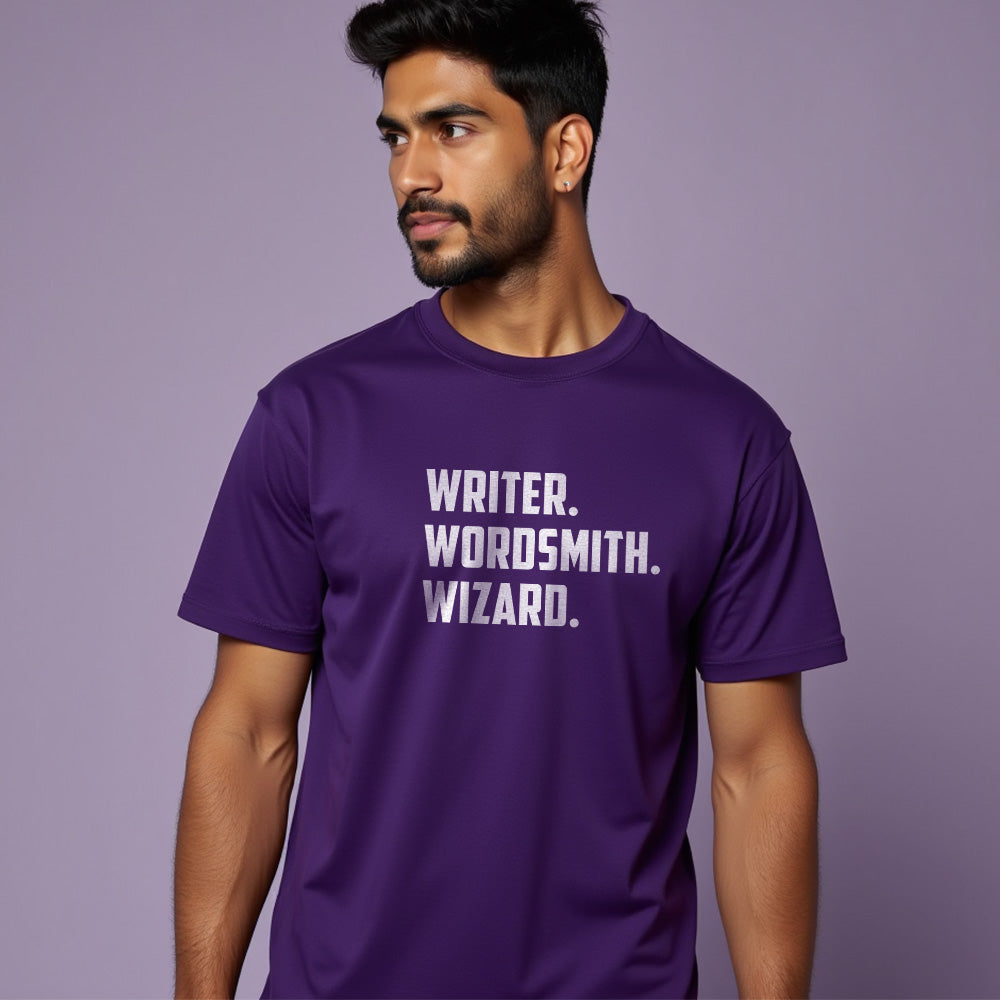 Wordsmith- Purple Round Neck Writer T-shirt