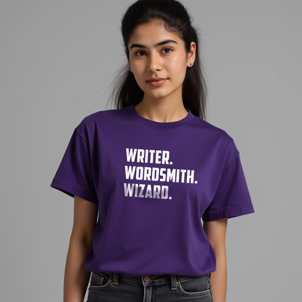 Wordsmith- Purple Round Neck Writer T-shirt
