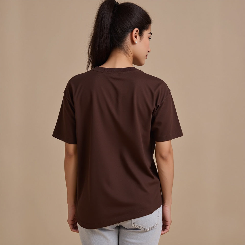 Lekhak- Coffee Brown Round Neck Writer T-shirt