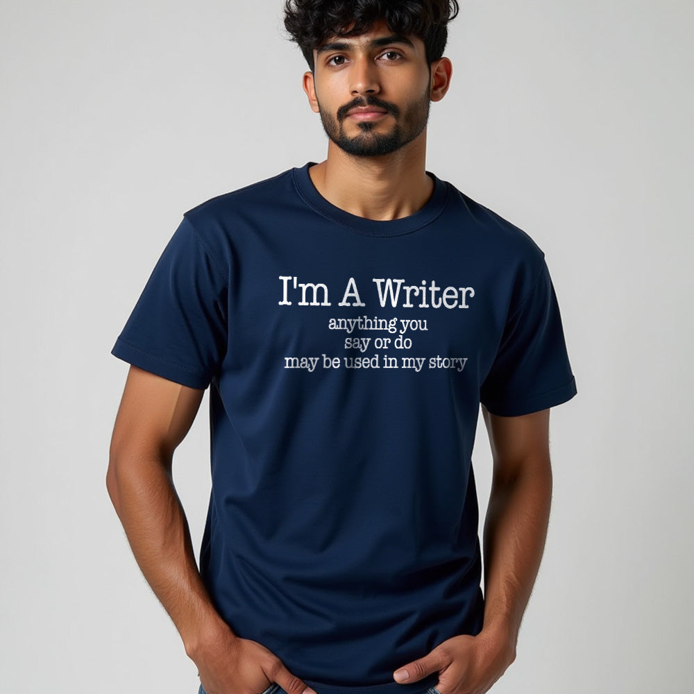 I am a Writer- Navy Blue Round Neck Writer T-shirt