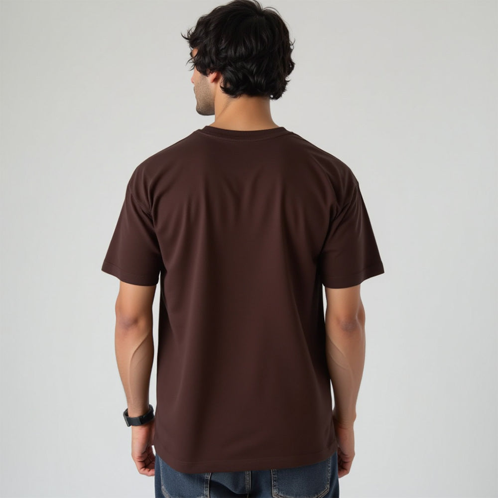 Lekhak- Coffee Brown Round Neck Writer T-shirt