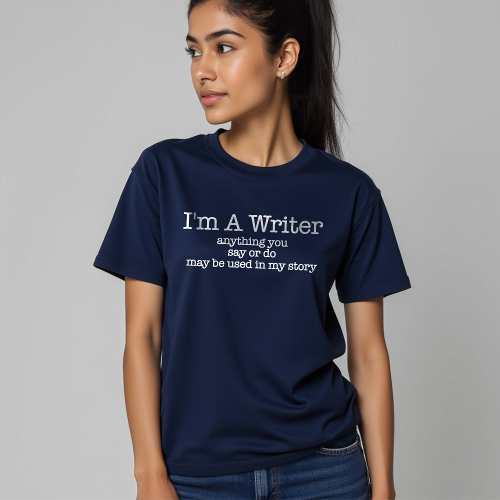 I am a Writer- Navy Blue Round Neck Writer T-shirt