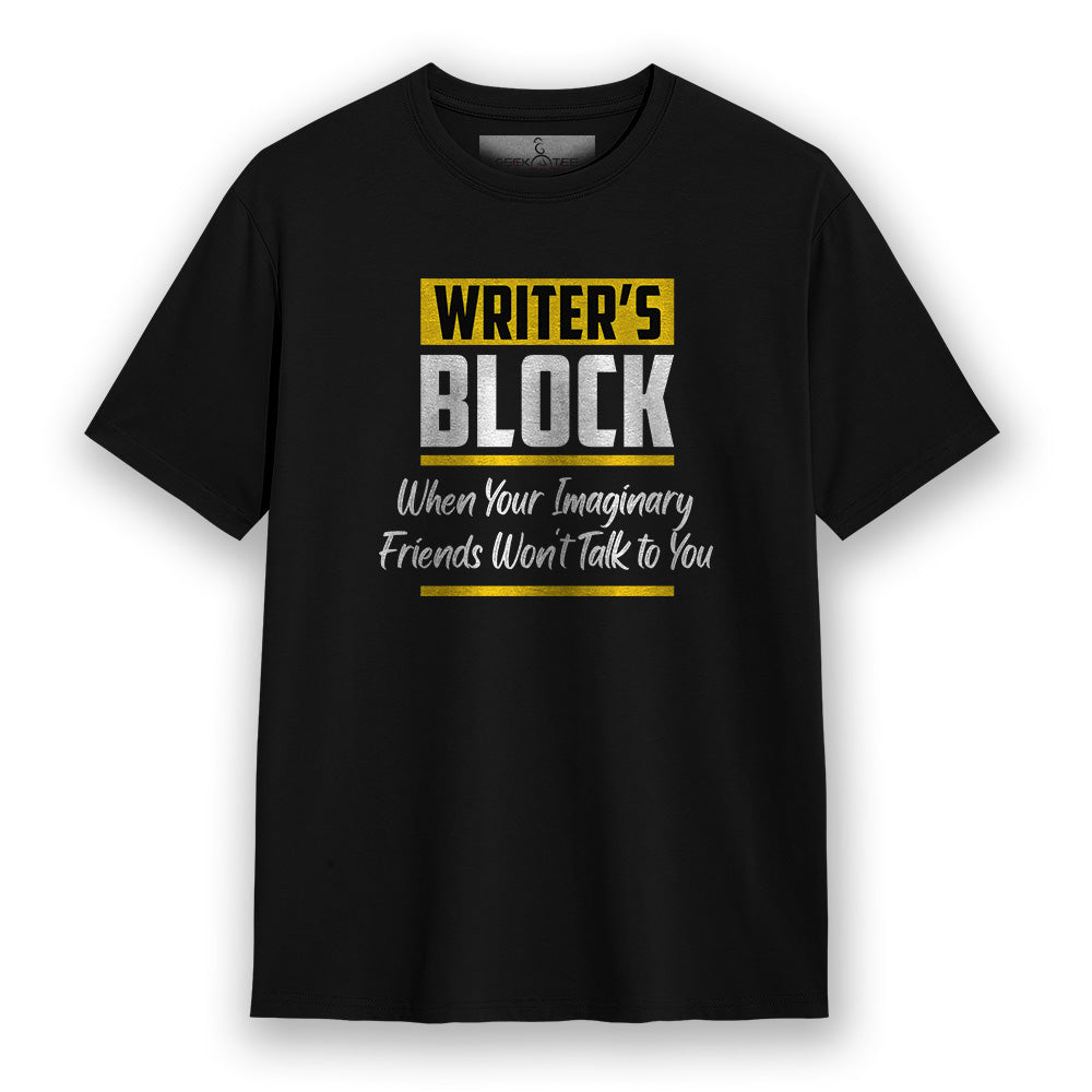 Writer's Block- Black Round Neck Writer T-shirt