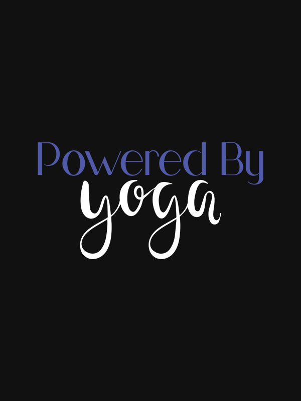 Powered By Yoga- Black Round Neck Yoga T-shirt