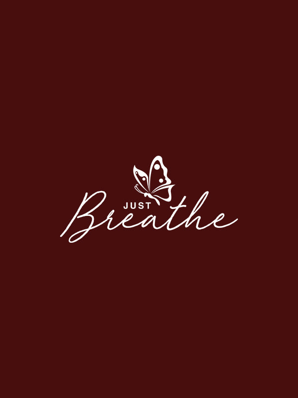 Just Breathe- Maroon Round Neck Yoga T-shirt