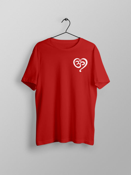 Yoga Heart- Red Round Neck Yoga T-shirt