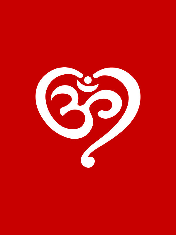 Yoga Heart- Red Round Neck Yoga T-shirt