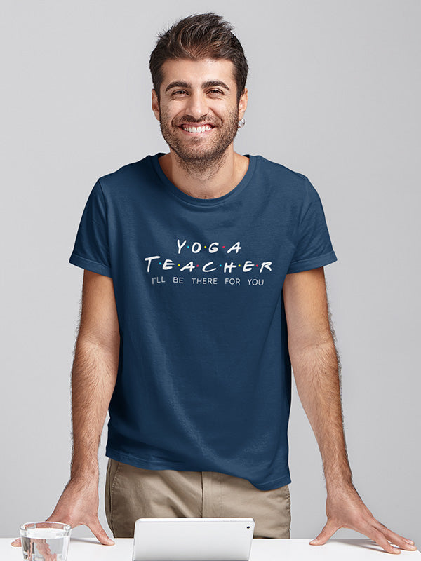 Yoga Teacher- Navy Blue Round Neck Yoga T-shirt