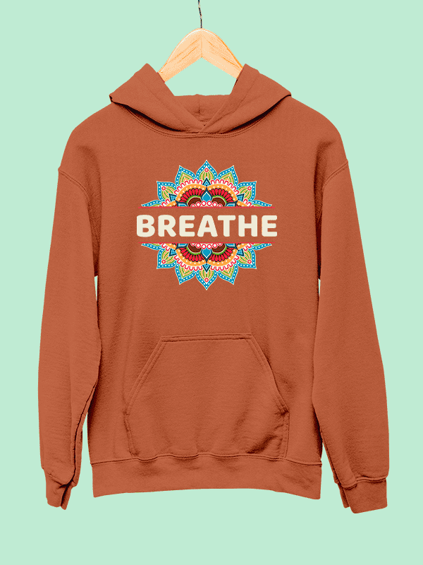 Breathe- Coral Yoga Hoodie