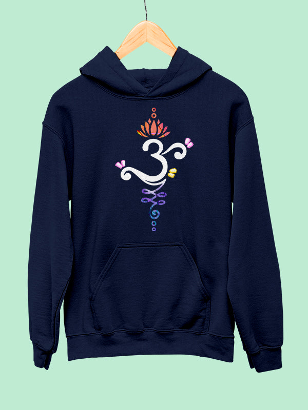 Om Graphic- Navy Blue Yoga Hoodie