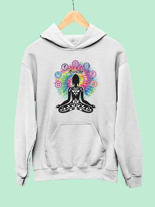 Yoga Meditation- White Yoga Hoodie