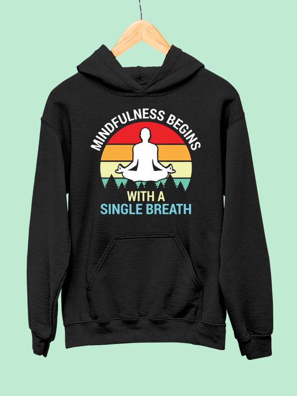 Mindfulness- Black Yoga Hoodie