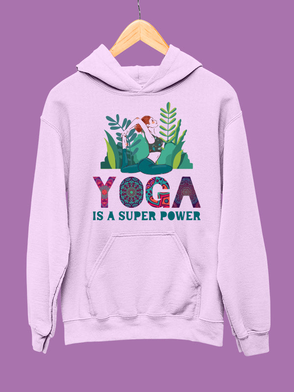 Yoga Super Power- Light Pink Yoga Hoodie