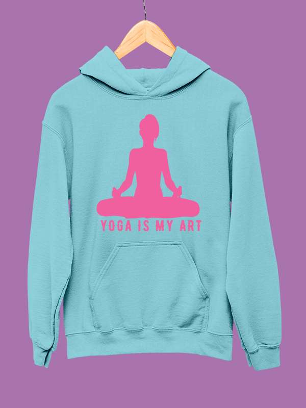 Yoga is my art- Baby Blue Yoga Hoodie