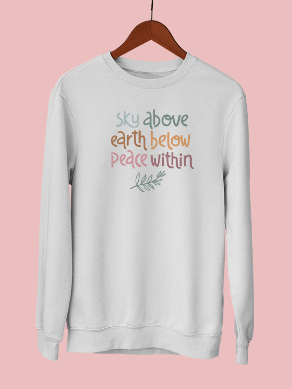 Peace Within- White Yoga Sweatshirt