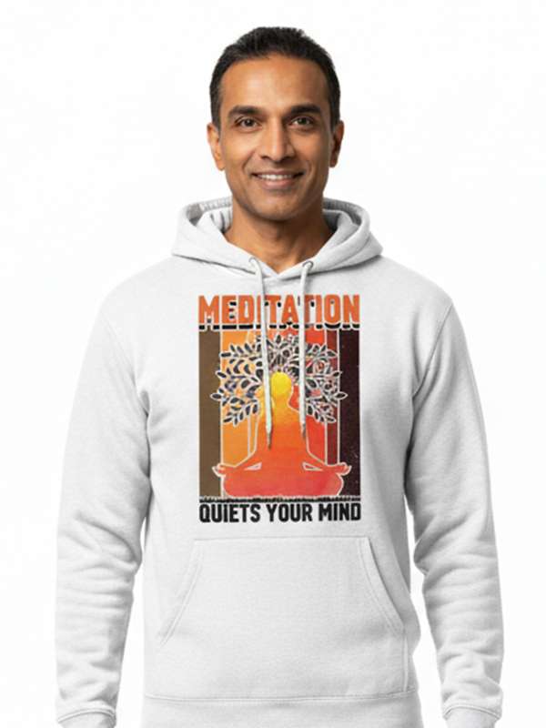 Meditation- White Yoga Hoodie