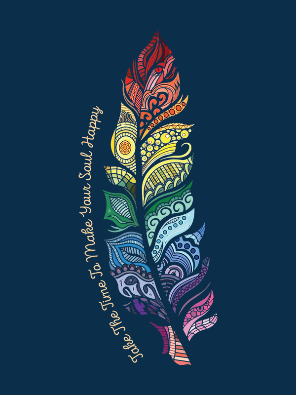 Happy Soul- Navy Blue Yoga Unisex Full Sleeves T-shirt