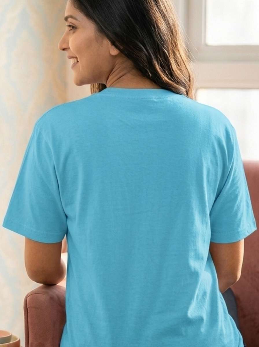 MUA- Sky Blue Round Neck Unisex Makeup Artist T-shirt