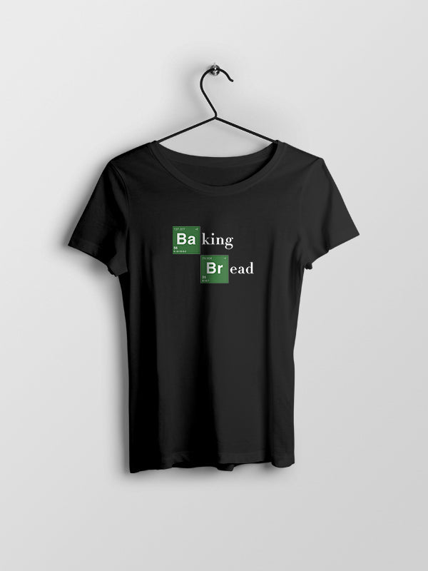 Baking Bread - Black Round Neck Baking T-shirt