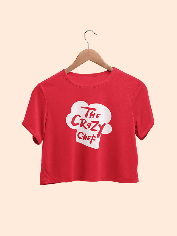 The Crazy Chef- Red Chef Crop Top