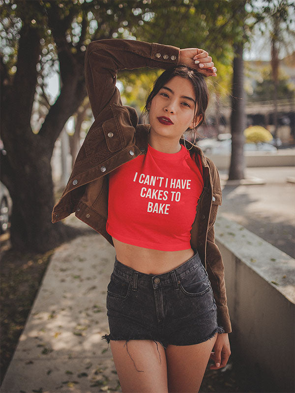 I have Cakes to Bake - Red Baking Crop Top