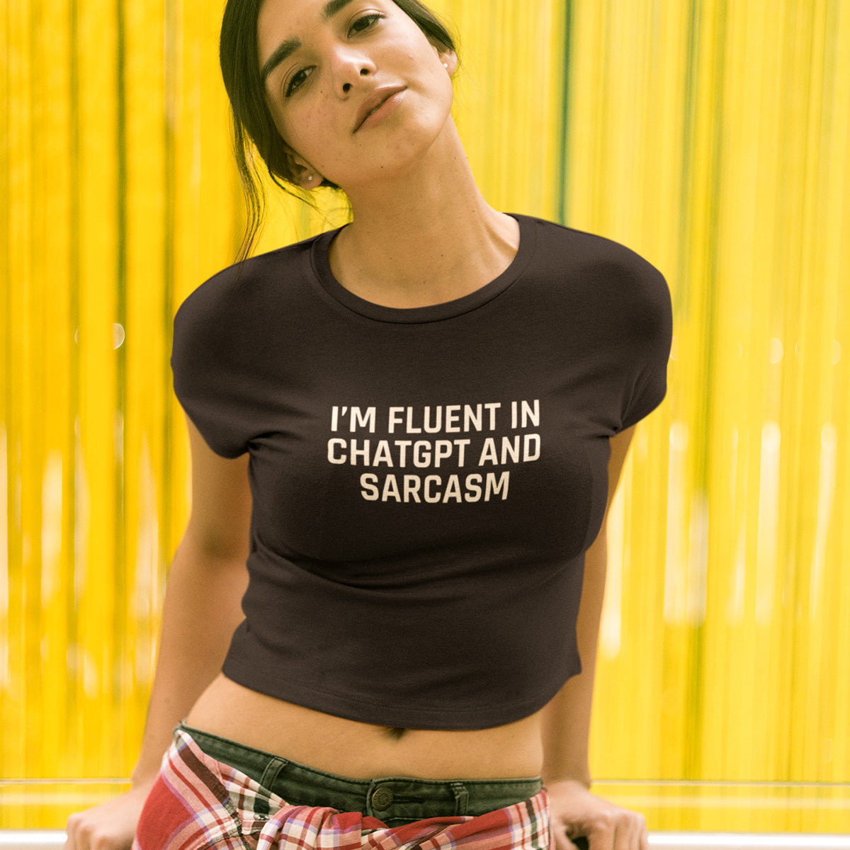 ChatGPT and Sarcasm - Black Round Neck A.I. Tshirt