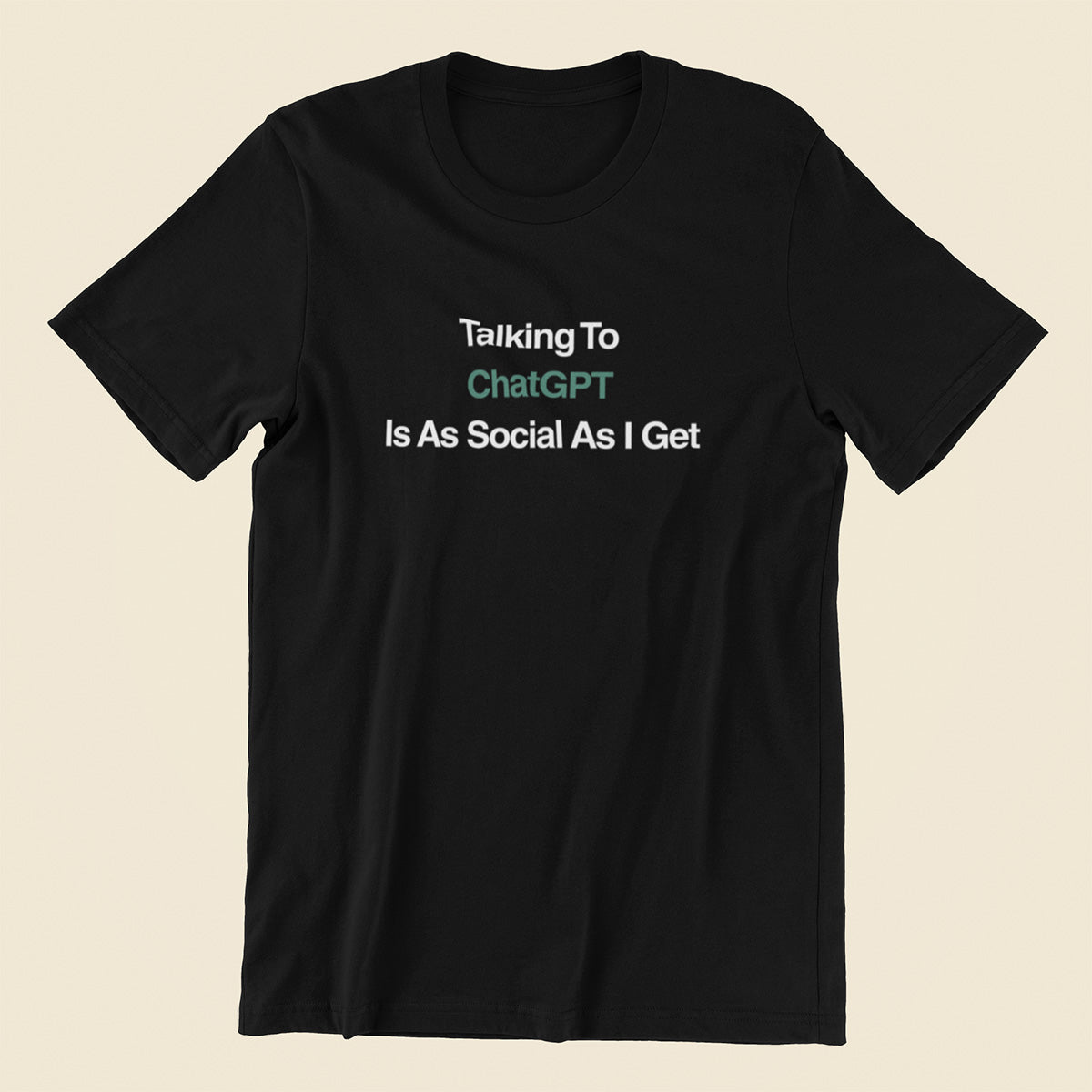 ChatGPT Social - Black Round Neck A.I. Tshirt