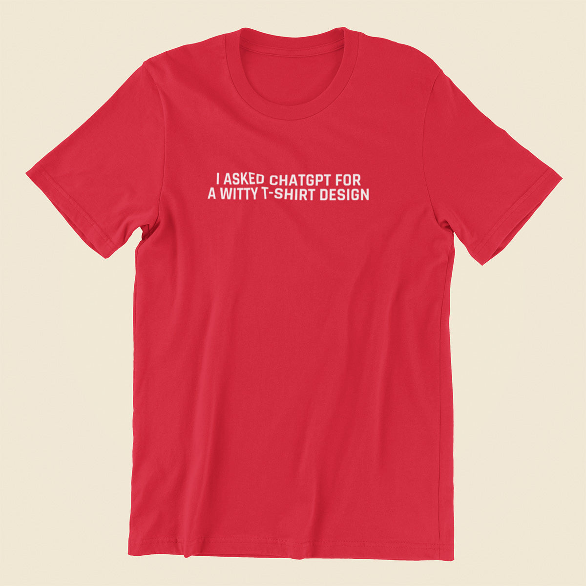 ChatGPT Witty Tshirt - Red Round Neck A.I. Tshirt