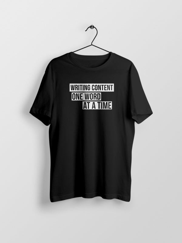 Writing Content- Black Round Neck Writer T-shirt