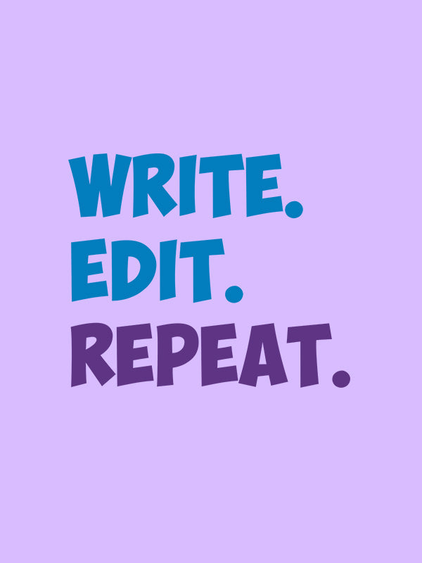 Write Edit Repeat- Lavender Round Neck Writer T-shirt