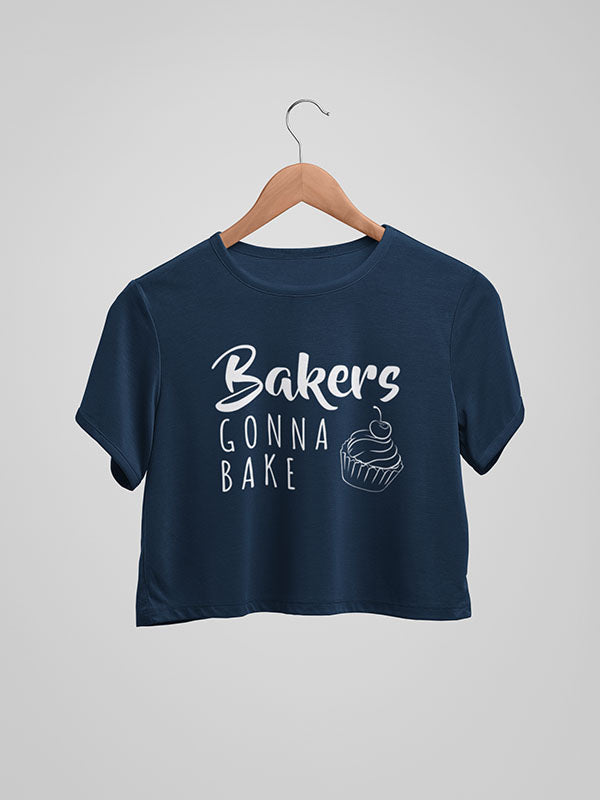 Bakers Gonna Bake - Navy Blue Baking Crop Top
