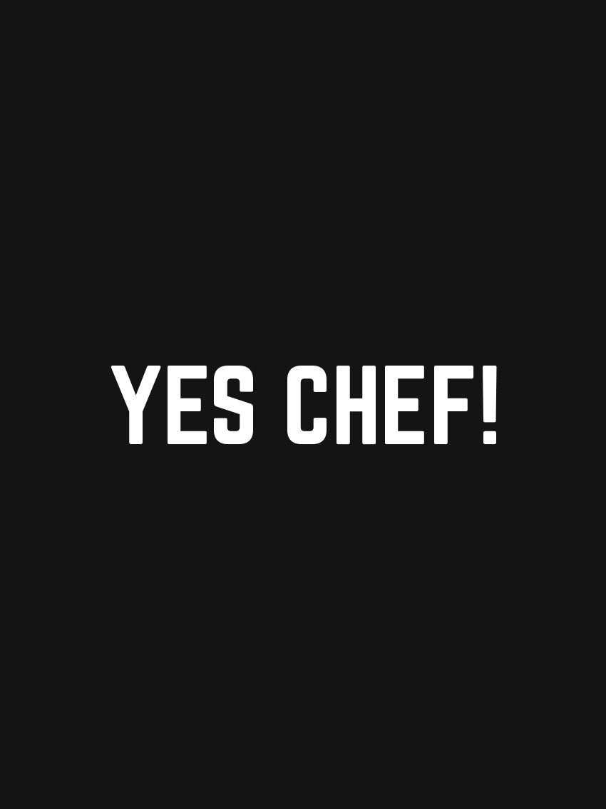 Yes Chef- Black Crew Neck Chef T-shirt