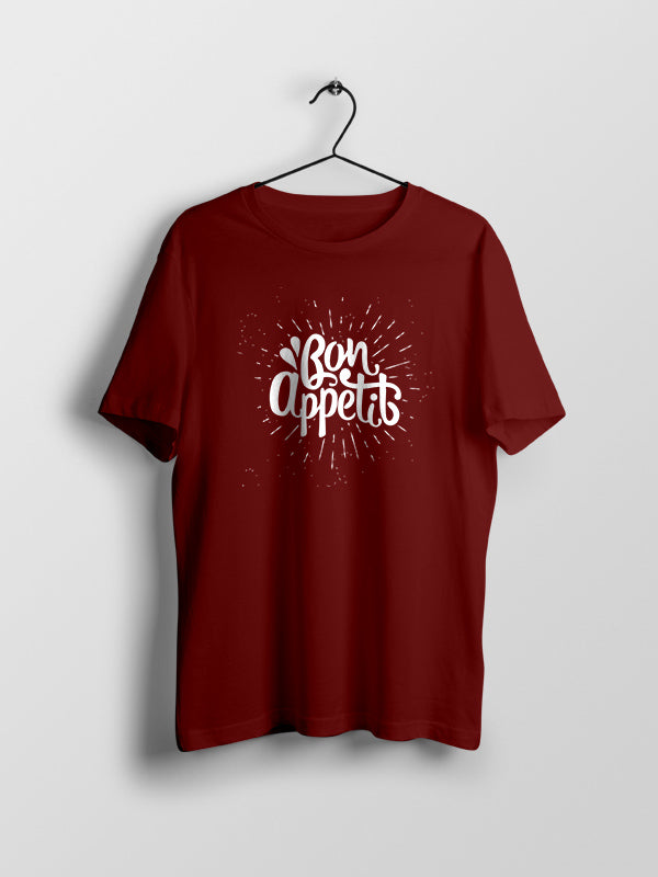 Bon Appetit- Maroon Crew Neck Chef T-shirt